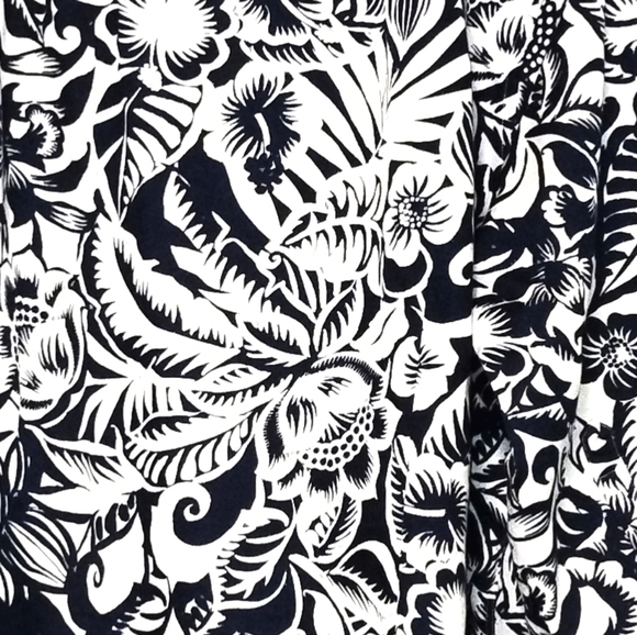 Chaps shirt button down three quarters sleeves floral black and white  Size: 2X - Picture 3 of 5